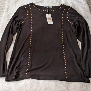 Calvin Klein Black Black Top With Gold Studs SM